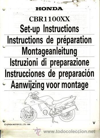 Coches y motocicletas: INSTRUCCIONES DE PREPARACI&Oacute;N HONDA CBR 1100 XX A&Ntilde;O 1996 (ORIGINAL) VARIOS IDIOMAS 37 P&Aacute;GINAS.