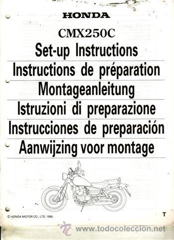 Coches y motocicletas: INSTRUCCIONES DE PREPARACI&Oacute;N HONDA CMX 250 C A&Ntilde;O 1995 (ORIGINAL) VARIOS IDIOMAS 36 P&Aacute;GINAS.