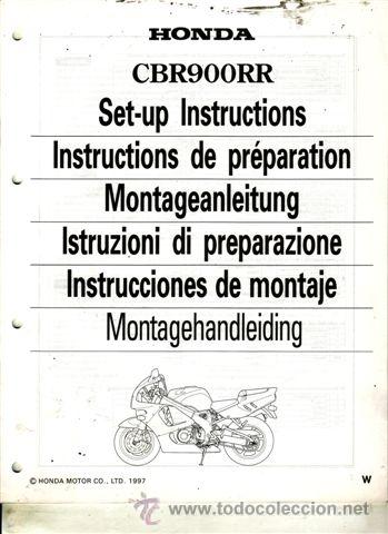 Coches y motocicletas: INSTRUCCIONES DE MONTAJE HONDA CBR 900 RR A&Ntilde;O 1997 (ORIGINAL) VARIOS IDIOMAS 30 P&Aacute;GINAS.