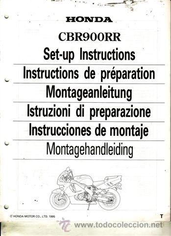 Coches y motocicletas: INSTRUCCIONES DE MONTAJE HONDA CBR 900 RR A&Ntilde;O 1995 (ORIGINAL) VARIOS IDIOMAS 31 P&Aacute;GINAS.