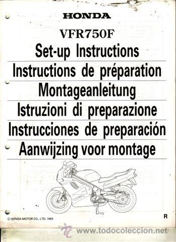 Coches y motocicletas: INSTRUCCIONES DE PREPARACI&Oacute;N HONDA VFR 750 F A&Ntilde;O 1993 (ORIGINAL) VARIOS IDIOMAS 34 P&Aacute;GINAS.