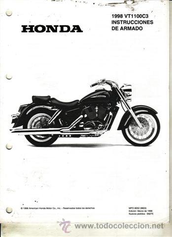 Coches y motocicletas: INSTRUCCIONES DE ARMADO HONDA VT 1100 C3 A&Ntilde;O 1998 (ORIGINAL) IDIOMA ESPA&Ntilde;OL 21 P&Aacute;GINAS.