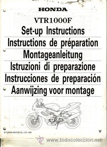 Coches y motocicletas: INSTRUCCIONES DE PREPARACI&Oacute;N HONDA VTR 1000 F (ORIGINAL) VARIOS IDIOMAS 37 P&Aacute;GINAS.