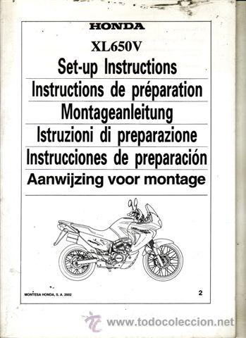 Coches y motocicletas: INSTRUCCIONES DE PREPARACI&Oacute;N HONDA XL 650 V (ORIGINAL) VARIOS IDIOMAS 42 P&Aacute;GINAS.
