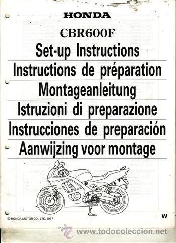Coches y motocicletas: INSTRUCCIONES DE PREPARACI&Oacute;N HONDA CBR 600 F A&Ntilde;O 1997 (ORIGINAL) VARIOS IDIOMAS 32 P&Aacute;GINAS.