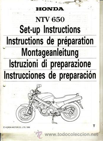 Coches y motocicletas: INSTRUCCIONES DE PREPARACI&Oacute;N HONDA NTV 650 (ORIGINAL) VARIOS IDIOMAS 23 P&Aacute;GINAS.