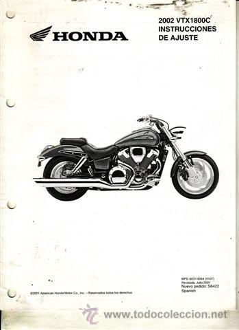 Coches y motocicletas: INSTRUCCIONES DE AJUSTA HONDA VTX 1800 C A&Ntilde;O 2002 (ORIGINAL) IDIOMA ESPA&Ntilde;OL 9 P&Aacute;GINAS.