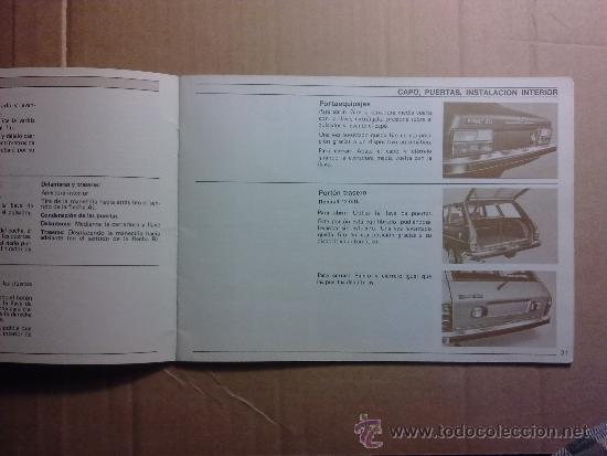 manual de instruccion del renault 12 - Comprar Catálogos, publicidad y