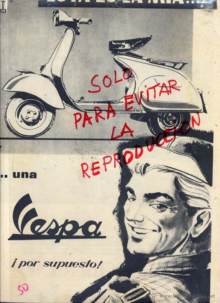 Coches y Motocicletas: VESPA 1959 MOTOCICLETAS HOJA REVISTA