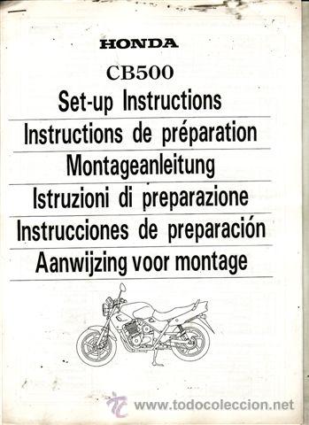 Coches y motocicletas: INSTRUCCIONES DE PREPARACION HONDA CB 500 (ORIGINAL) 12 PAGINAS.