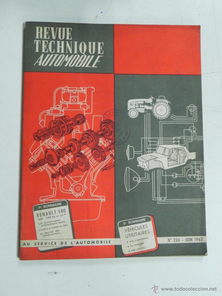 Carros e motociclos: REVUE TECHNIQUE AUTOMOBILE, MECANICA, MECANICA, RESTAURACION, RENAULT 580, N. 206, JUNIO DE 1963, 10
