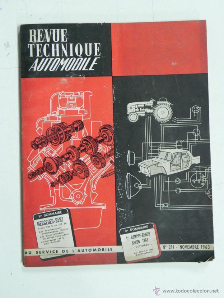 Carros e motociclos: REVUE TECHNIQUE AUTOMOBILE, MECANICA, MECANICA, RESTAURACION, MERCEDES BENZ, N. 211, NOVIEMBRE DE 19