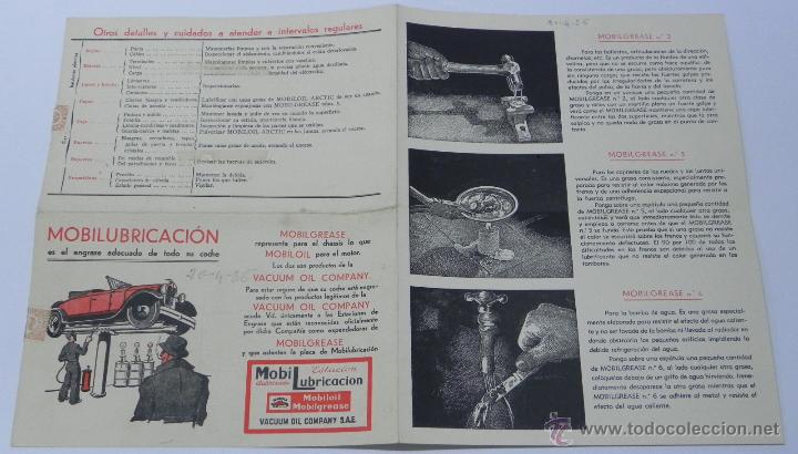 Carros e motociclos: Folleto publicitario de MOBILUBRICACI&Oacute;N - Fabrica de LUBRICANTES para el Automovil. con la explicaci