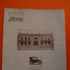 Coches y Motocicletas: PUBLICIDAD - AÑO 1924 - 24 X 32 CM - FORD T CONCESION CASAJUANA BARCELONA PRECIO COCHE 4375 PESETAS