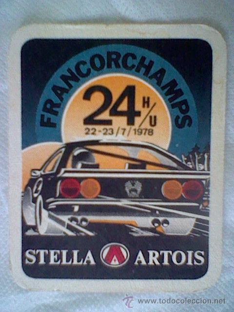 Automobili e Motociclette: posavasos cerveza Stella ARtois descuento en carrera coches Francorchamps 24 h/u 1978