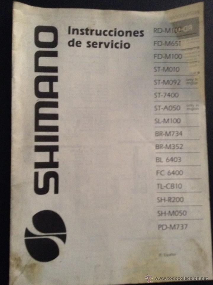 Automobili e Motociclette: manual instrucciones de servicio shimano bicicleta a&ntilde;os 80-90