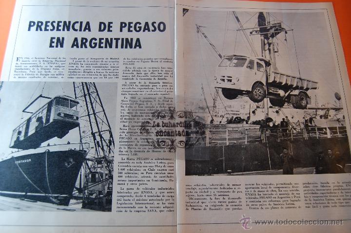 Coches y motocicletas: ARTICULO REVISTA A&Ntilde;O 1970 - PRESENCIA PEGASO EN ARGENTINA - 2 PAG.