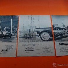 Coches y Motocicletas: PUBLICIDAD AÑO 1963 - LOTE DE 3 ANUNCIOS FIRESTONE Y RENAULT GORDINI Y SEAT 1500 - 1 PAG.