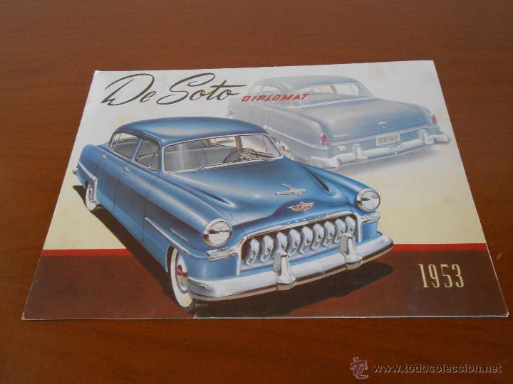 Voitures et Motocyclettes: CATALOGO DESPLEGABLE COCHE DE SOTO DIPLOMAT 1953
