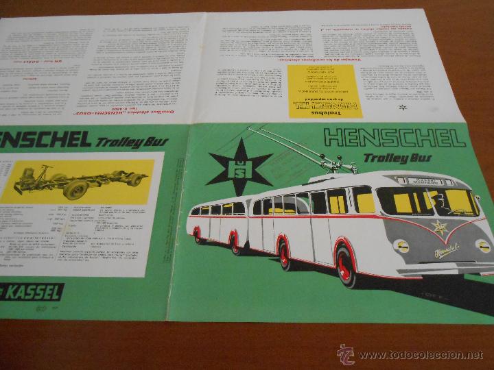 Cars and Motorcycles: CATALOGO CAMION - CAMIONES HENSCHEL TROLLEY BUS - DESPLEGABLE - A&Ntilde;OS 50
