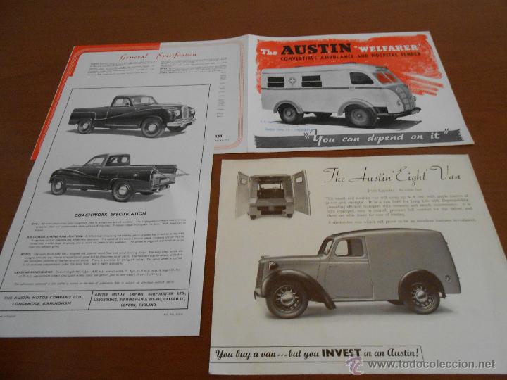 Cars and Motorcycles: TRES CATALOGOS DIFERENTES AUSTIN - AMBULANCIA - FURGONETA - CAMIONETA - A&Ntilde;OS 50