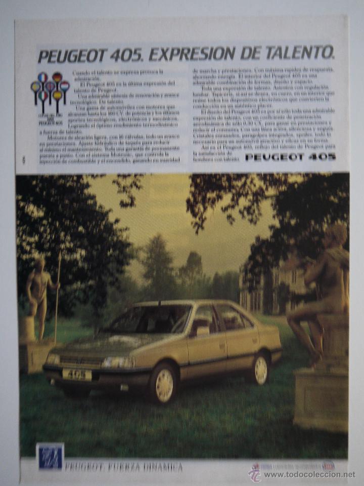 Coches y Motocicletas: ANUNCIOS PUBLICITARIOS PEUGEOT 405 ESPA&Ntilde;A