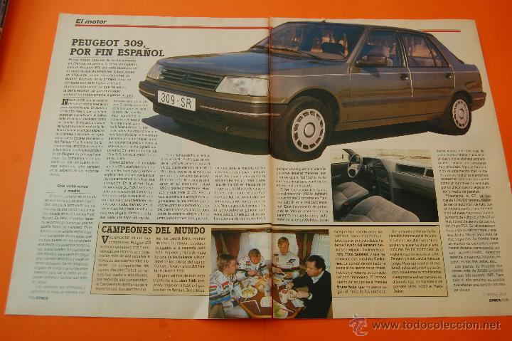 Coches y Motocicletas: ARTICULO - 1986 - PEUGEOT 309 ESPA&Ntilde;OL - 2 PAGINA