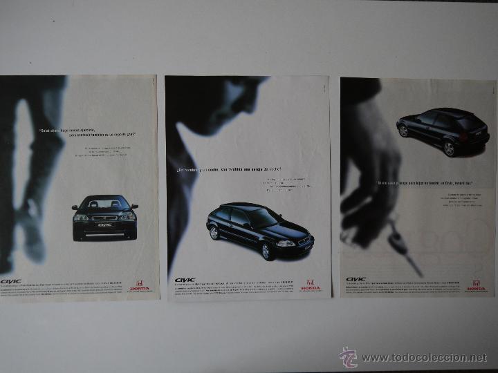 Coches y motocicletas: 3 ANUNCIOS PUBLICITARIOS HONDA CIVIC 1996 ESPA&Ntilde;A