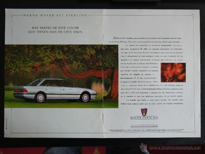Coches y motocicletas: ANUNCIO PUBLICITARIO ROVER 827 STERLING ESPA&Ntilde;OL 1989