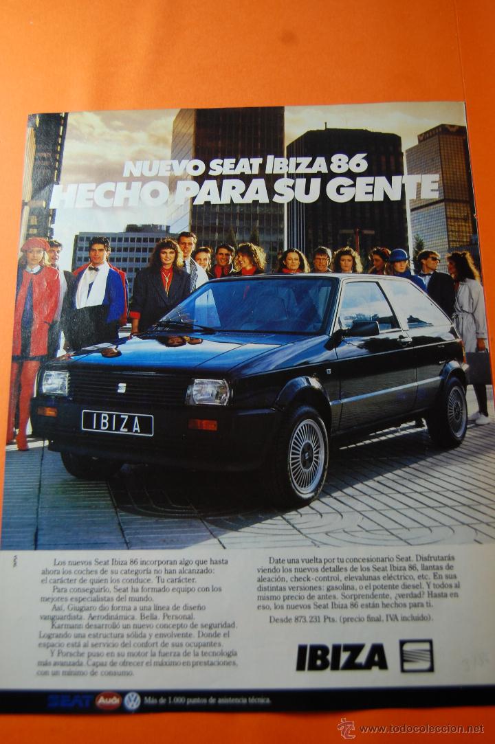 Coches y motocicletas: PUBLICIDAD 1986 - COLECCION COCHES - NUEVO SEAT IBIZA DEL 86