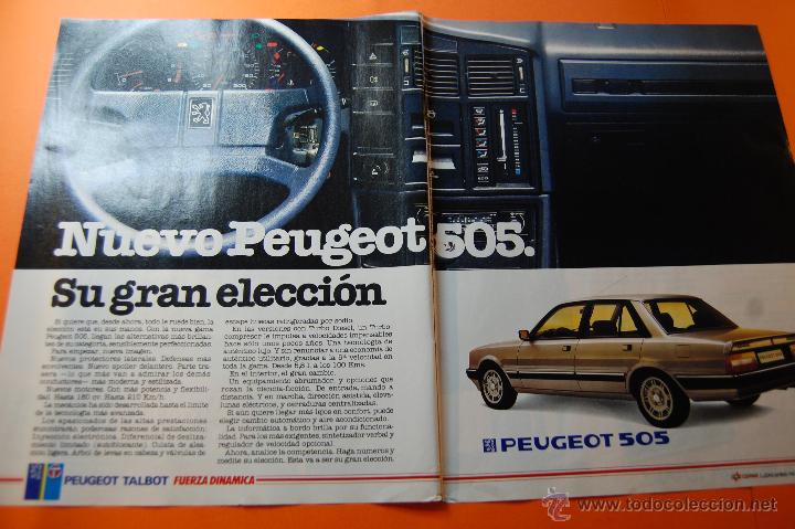 Coches y Motocicletas: PUBLICIDAD 1985 - COLECCION COCHES - PEUGEOT 505 DOBLE PAGINA CORTADA
