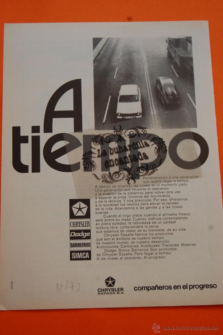 Coches y Motocicletas: PUBLICIDAD 1973 - COLECCION COCHES - CHRYSLER ESPA&Ntilde;A - CHRYSLER DODGE SIMCA