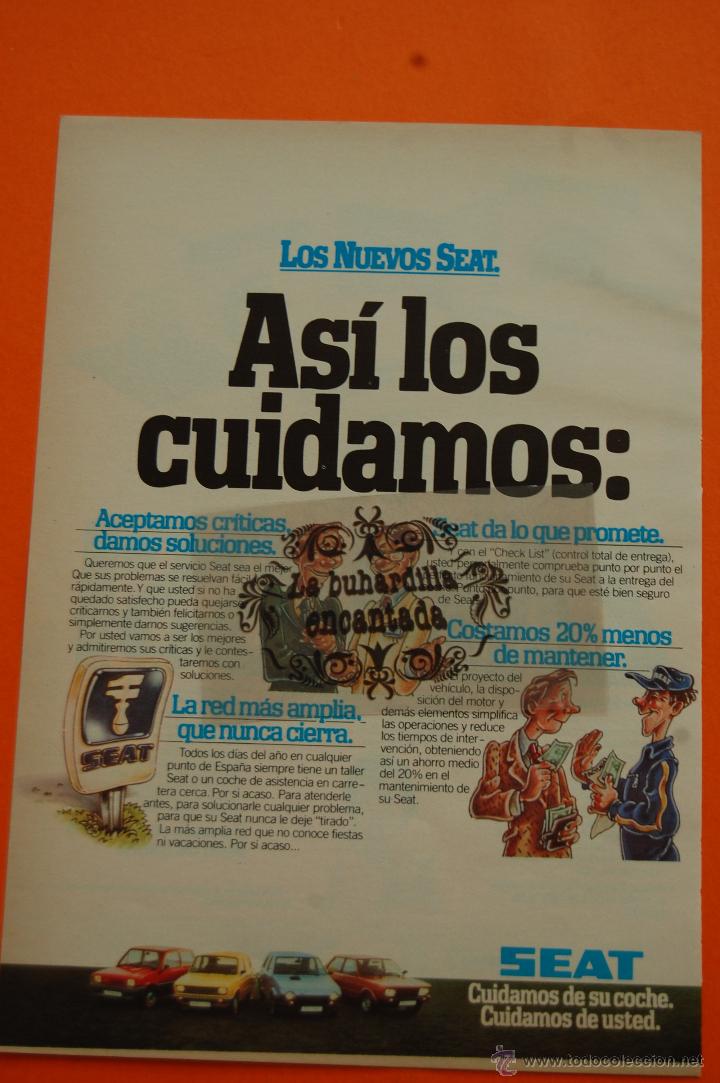Coches y motocicletas: PUBLICIDAD 1981 - COLECCION COCHES - SEAT - TALLERES