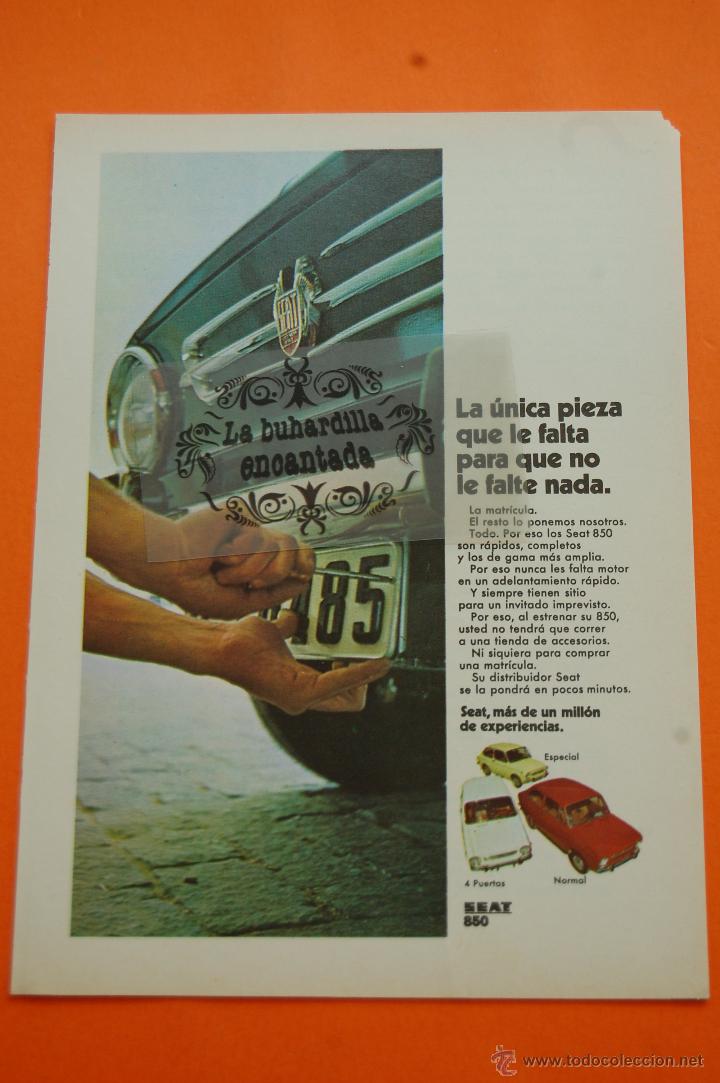 Voitures et Motocyclettes: PUBLICIDAD 1970 - COLECCION COCHES - SEAT - 850