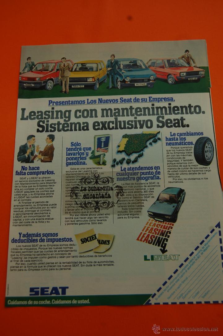 Coches y motocicletas: PUBLICIDAD 1981 - COLECCION COCHES - SEAT - SEAT LEASING