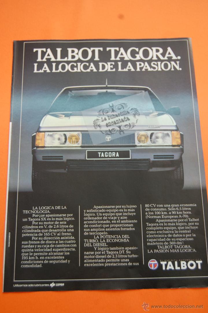 Automobili e Motociclette: PUBLICIDAD 1980 - COLECCION COCHES - TALBOT - TAGORA