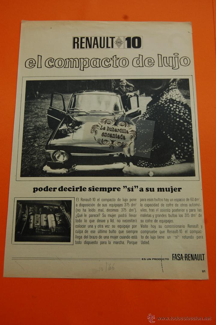 Coches y motocicletas: PUBLICIDAD 1966 - COLECCION COCHES - FASA RENAULT - 10