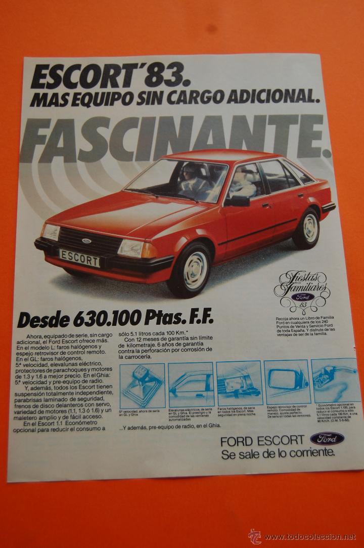 Coches y Motocicletas: PUBLICIDAD 1983 - COLECCION COCHES - FORD - ESCORT 83