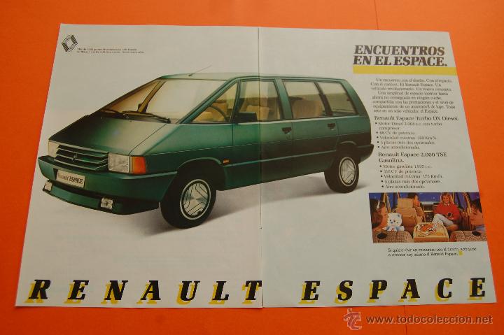 Autos und Motorr&auml;der: PUBLICIDAD 1987 - COLECCION COCHES - RENAULT - ESPACE DOBLE PAGINA