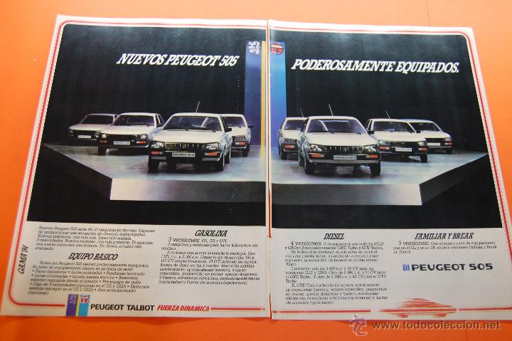 Coches y Motocicletas: PUBLICIDAD 1983 - COLECCION COCHES - PEUGEOT TALBOT - NUEVO 505 DOBLE PAGINA