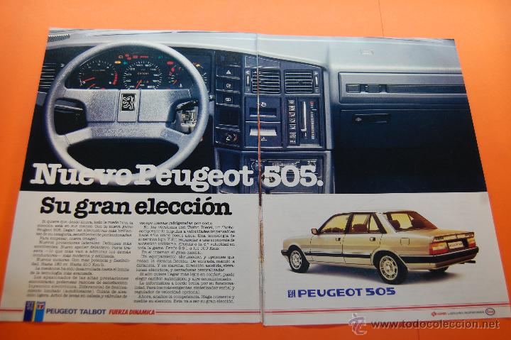 Coches y Motocicletas: PUBLICIDAD 1985 - COLECCION COCHES - PEUGEOT TALBOT - NUEVO 505 DOBLE PAGINA