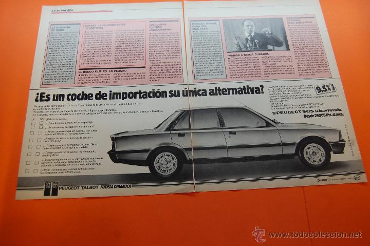 Coches y Motocicletas: PUBLICIDAD 1985 - COLECCION COCHES - PEUGEOT TALBOT - 505 DOBLE PAGINA
