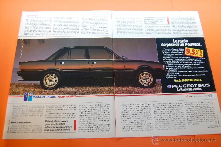 Coches y Motocicletas: PUBLICIDAD 1985 - COLECCION COCHES - PEUGEOT TALBOT - 505 DOBLE PAGINA