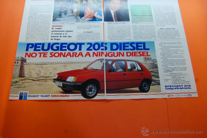 Coches y Motocicletas: PUBLICIDAD 1985 - COLECCION COCHES - PEUGEOT TALBOT - 205 DIESEL DOBLE PAGINA