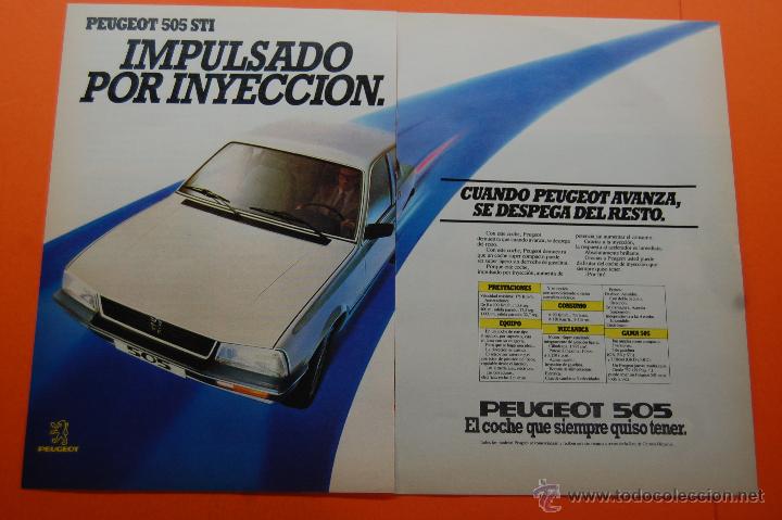 Coches y Motocicletas: PUBLICIDAD 1981 - COLECCION COCHES - PEUGEOT TALBOT - 505 STI DOBLE PAGINA