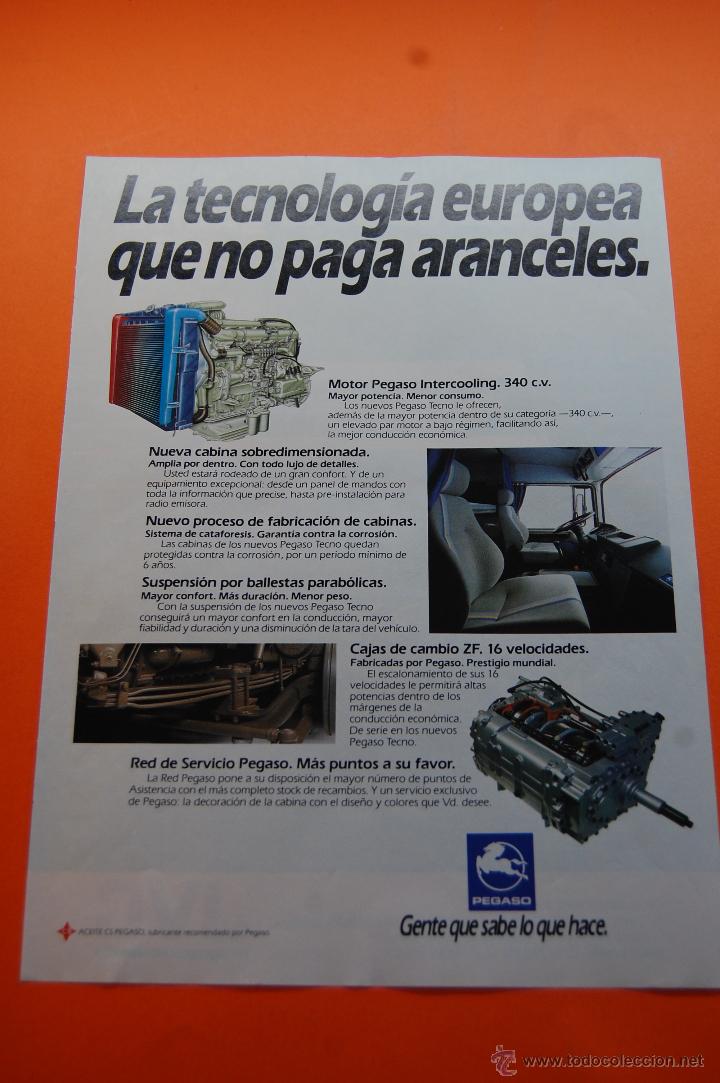 Coches y motocicletas: PUBLICIDAD 1985 - COLECCION COCHES - PEGASO - PEGASO TECNOLOGIA EUROPEA