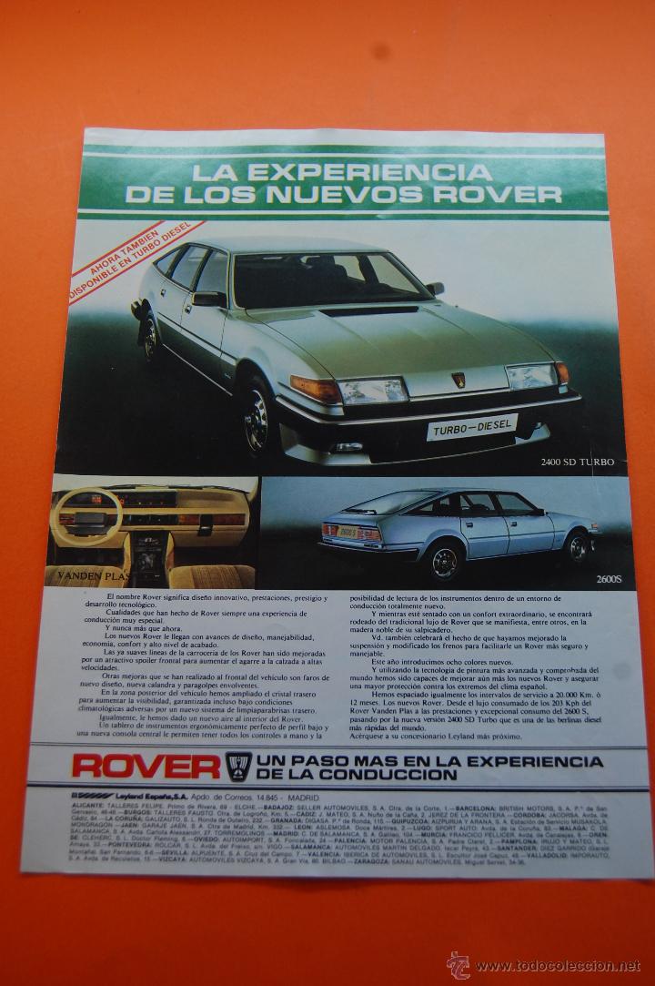 Coches y motocicletas: PUBLICIDAD 1983 - COLECCION COCHES - ROVER - TURBO DIESEL