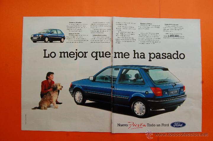 Autos und Motorr&auml;der: PUBLICIDAD 1989 - COLECCION COCHES - FORD - FIESTA 1.6 S DOBLE PAGINA