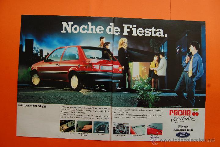 Autos und Motorr&auml;der: PUBLICIDAD 1991 - COLECCION COCHES - FORD - FIESTA PACHA DOBLE PAGINA