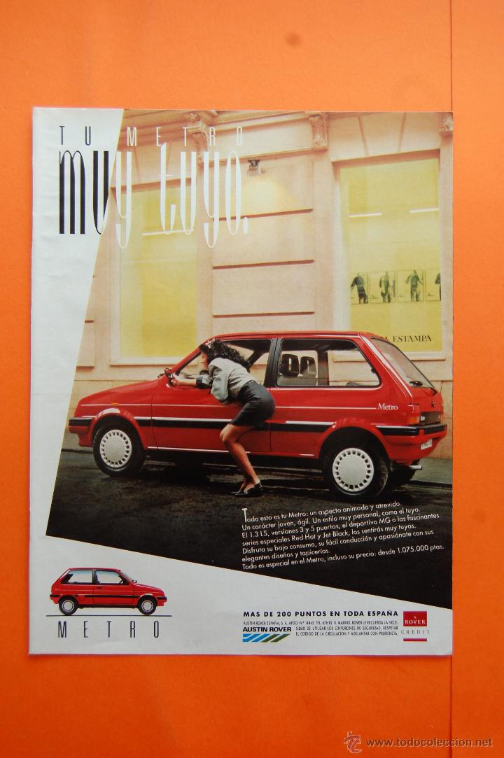 Coches y motocicletas: PUBLICIDAD 1989 - COLECCION COCHES - ROVER - METRO
